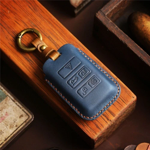 Leather Car Key Fob Case Cover Holder For Land Rover Range Rover Defender Jaguar - Bild 14 von 20