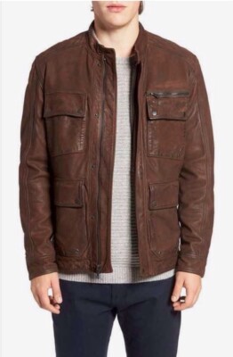 Lucky Brand Manx Leather Jacket Ace Cafe Racer Motorcycle