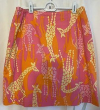 Lilly Pulitzer Vintage Pink and Orange Giraffe Print Mini Skirt EUC