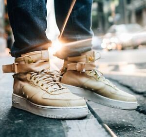 Nike SF AF1 Force 1 hongo blanco hueso Air Bota De Cuero Zapatillas Mujer  Hombre UK 6 | eBay