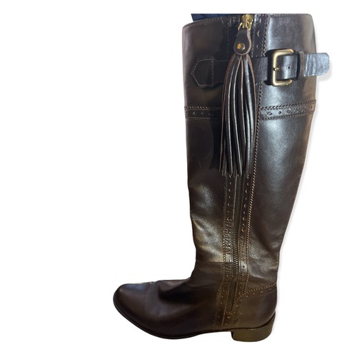 LK Bennett Brown Leather Boots Knee 