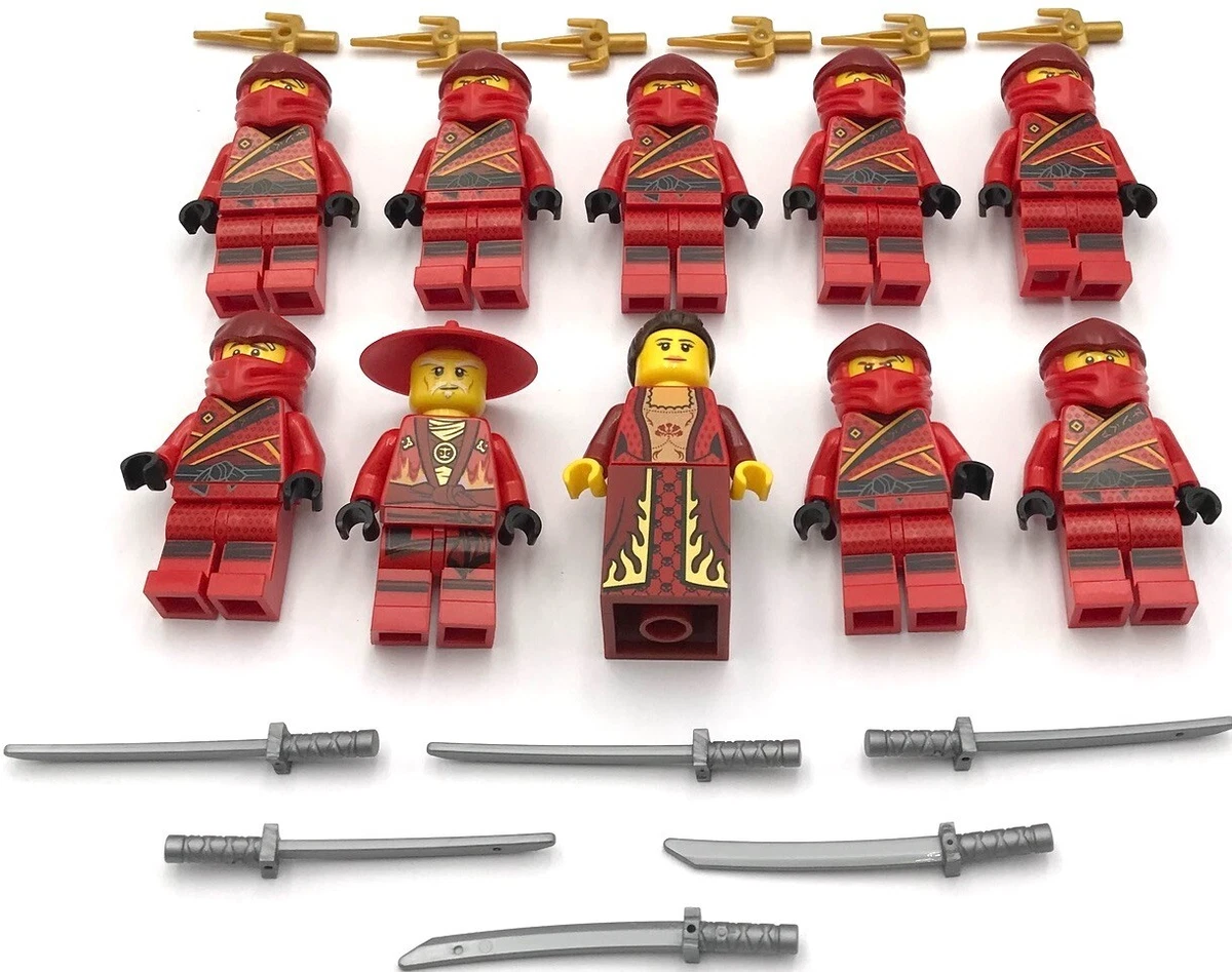 Lego 10 New Red Ninjago Minifigures Ninja Men
