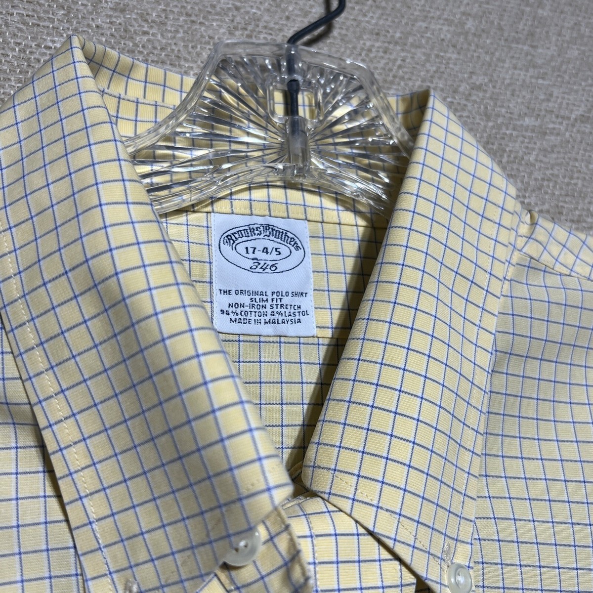 Brooks Brothers Men Size 17-4/5 Check Non Iron Cotton Regent Fit Dress Shirt Brooks Brothers Men Size 17-4/5 Check Non Iron Cotton Regent Fit Dress Shirt