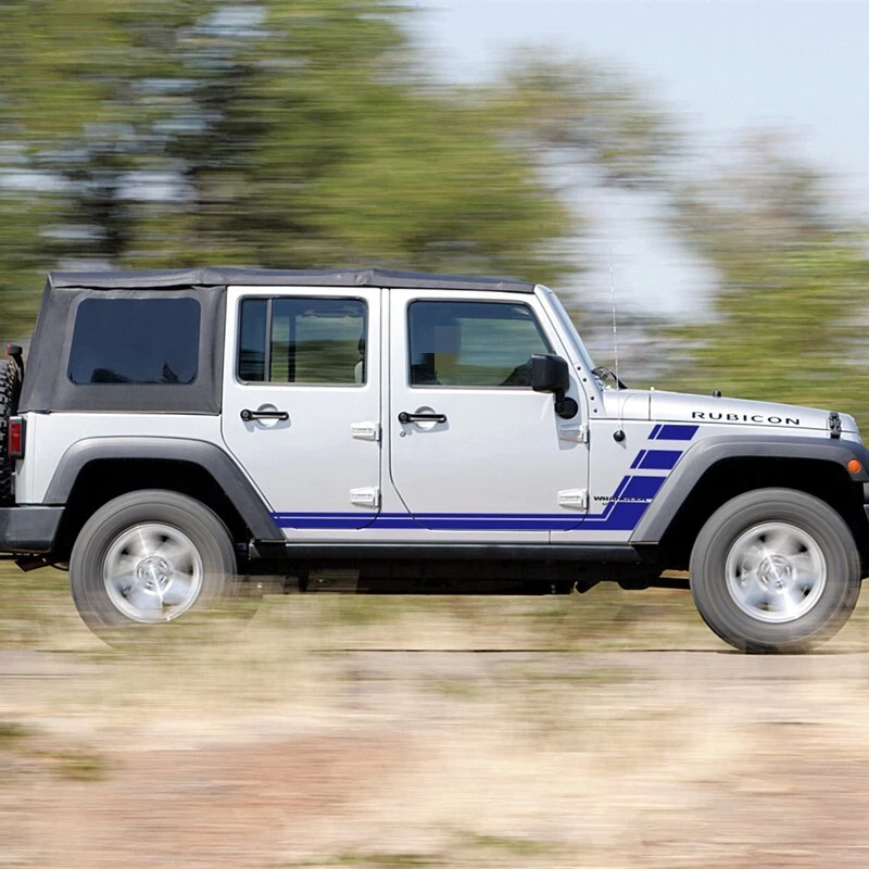 Наклейки для украшения боковой стороны двери кузова автомобиля для Jeep Wrangler JK JL CJ RUBICON 4x4 - Изображение 4 из 4