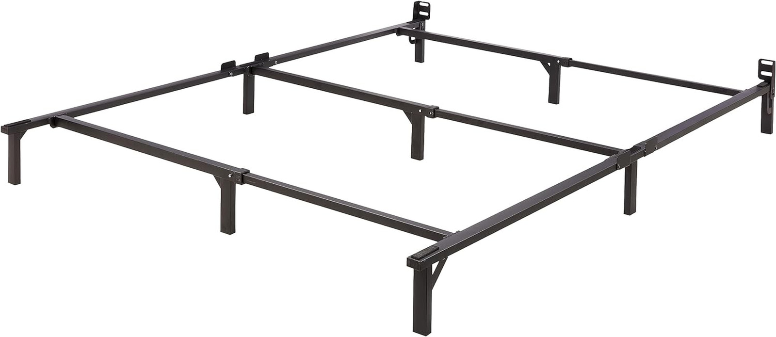 Sturdy Metal Queen Bed Frame, Tool-Free Assembly, 9-Leg Supp