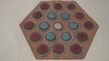 Primitive Wool Applique Coastal Layered Pennies Penny Rug Candle Table Mat