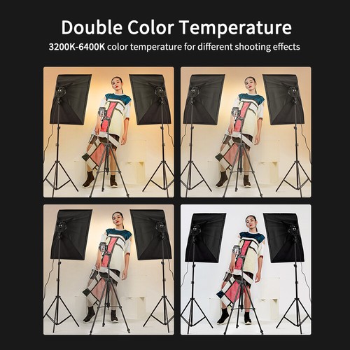 EU Plug Professional Studio Photography Softbox LED Light Kit Including 50*7 CEL - Picture 2 of 9