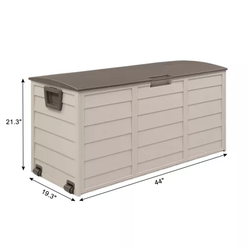 75gal 260L Outdoor Garden Plastic Storage Deck Box Chest Tools Lockable Seat New - Picture 4 of 12