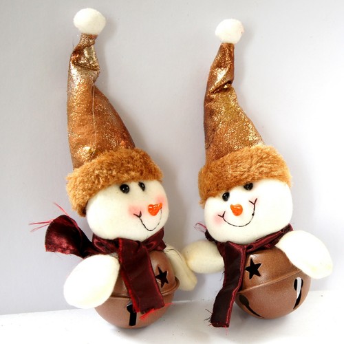 Christmas Tree Decor Santa Claus Snowman Dear Bear 2 Plush Dolls Packed - Picture 7 of 25