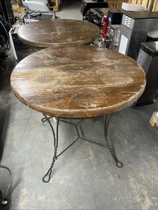 Vintage ice cream parlor tables