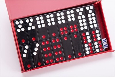 Chinese Pai Gow Tiles Game Set Casino Style Black Case
