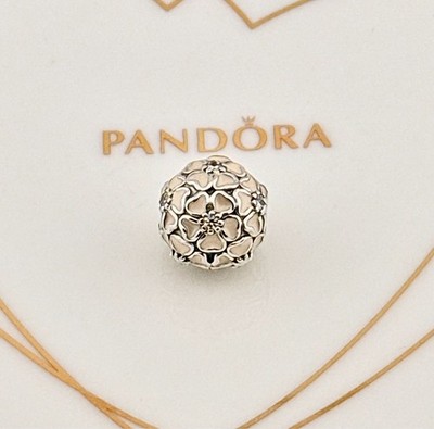 Neu Original Echt Pandora Silber Rosa Kirschblüte Clip Charm 791826EN40