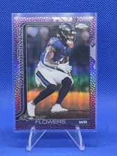 2025 Topps Chrome ZAY FLOWERS Football Leather Purple Refractor /75 Ravens