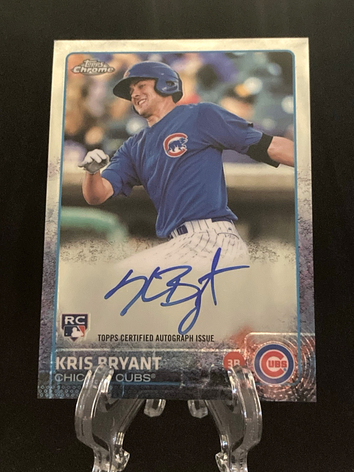 Kris Bryant 2015 Topps Chrome RC Auto. Card #AR-KB. Cubs