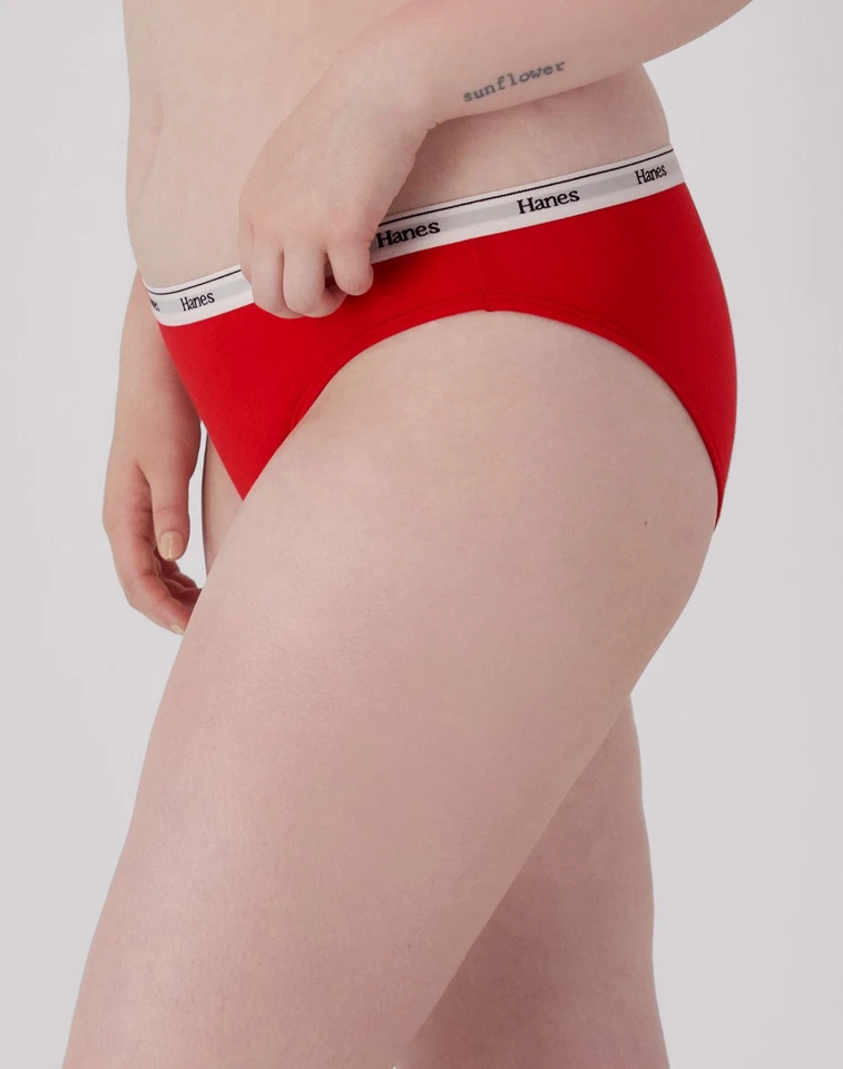 Hanes Originals Women’s Bikini Underwear, Breathable Stretch Cotton, 6-Pack - Image 2 of 4