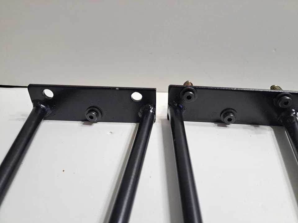 4 Mid Century Modern Black Metal Hairpin Furniture Legs - Image 4 of 4