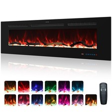 Kentsky Camino elettrico da 127 cm, camino da incasso e riscaldamento a