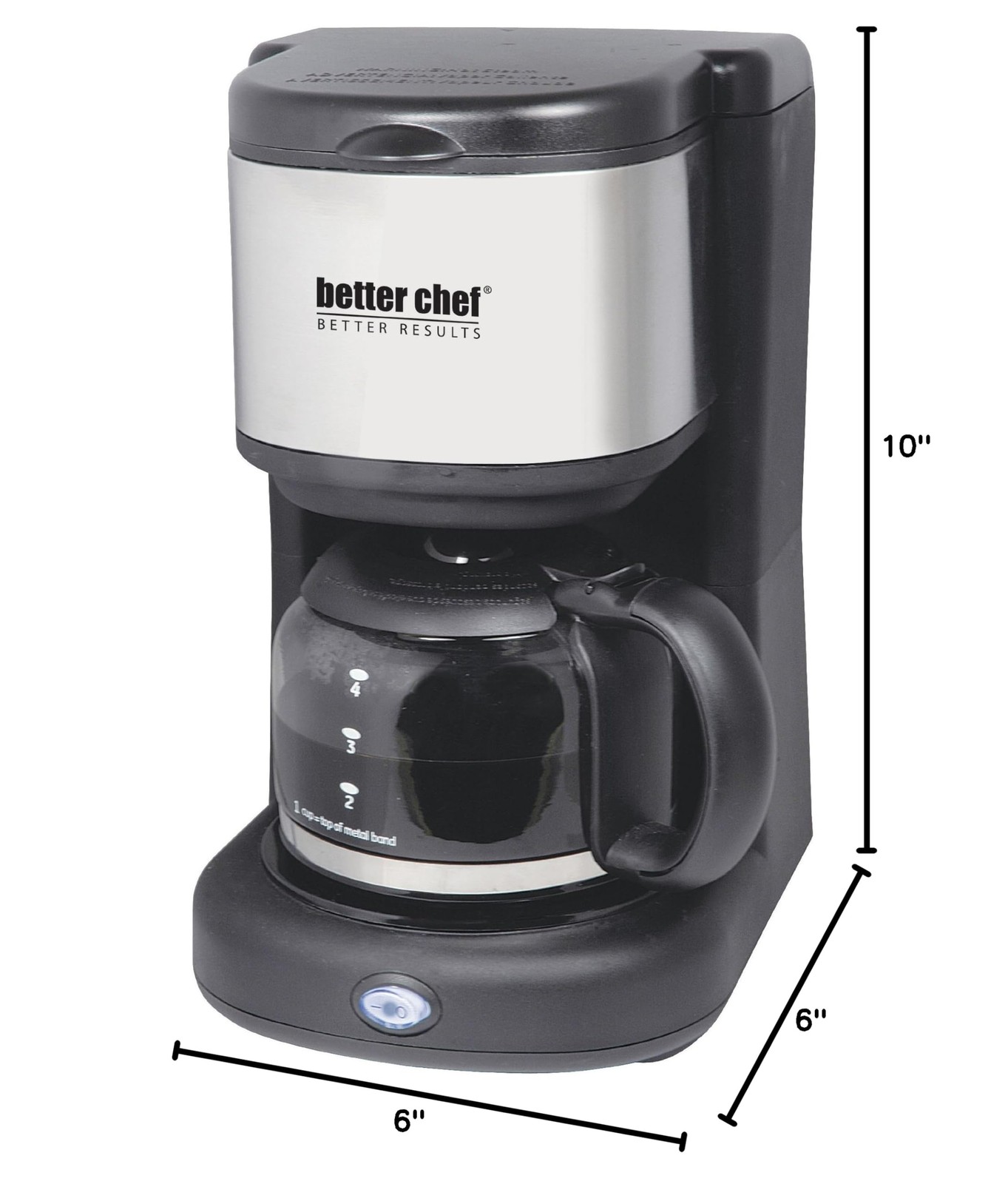Better Chef IM-104S Better Chef 4-Cup Coffee Maker with Stainless Steel Accen...
