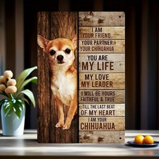 1PC Chihuahua-Themed Metal Sign - Inspirational Dog Love Quote Wall Art - Iron  