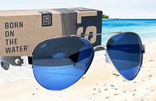 COSTA DEL MAR silver/blue mirror SOUTH POINT polarized 580P sunglasses NEW!