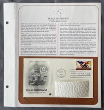 1995 Texas Statehood #2968 Postal Commemorative Society Stamp Cover Panel