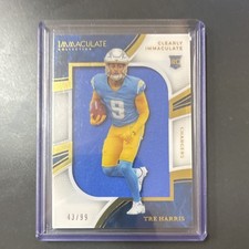 2025 Panini Immaculate Clearly Immaculate Rookie Jersey Tre Harris /99 Chargers