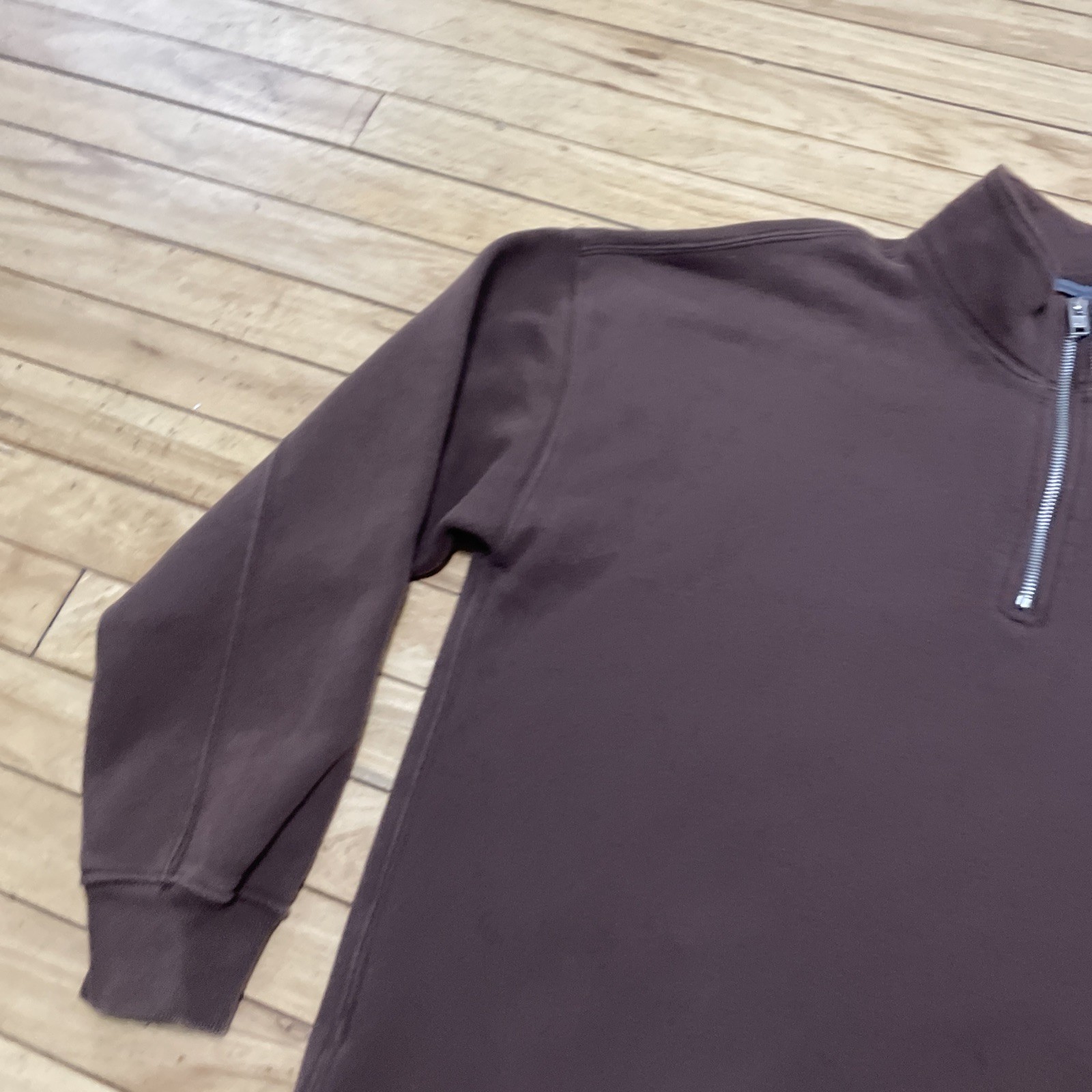 Abercrombie & Fitch 1/4 Zip Pullover Men S Oversized Brown Soft A&F Essentials thumbnail 18