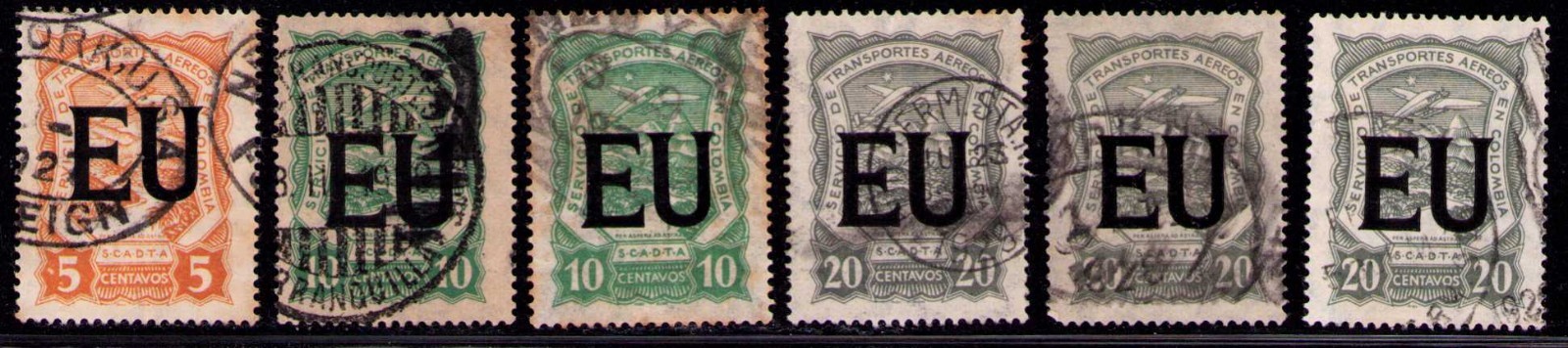 COLOMBIA - UNITED STATES - SCADTA - CONSULAR USED LOT - 1923 RRR