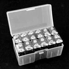 12pcs 9012 9V Battery Battery Storage Organizer Durable Case Transparent