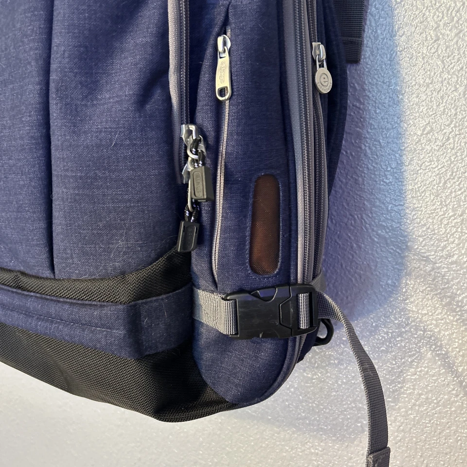 Mochila de viaje Ebags Mother Lode azul expandible tamaño completo para computadora portátil de 19" con cremallera Foto 2 de 4