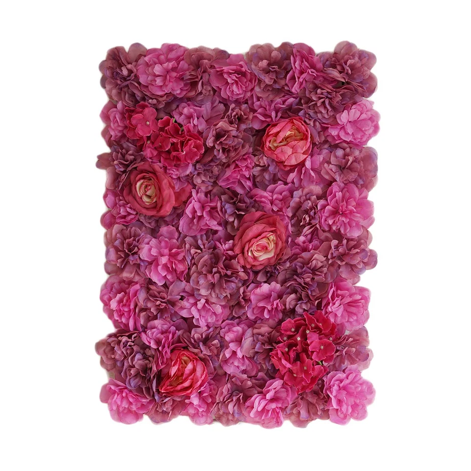 13 sq ft Purple and Violet Assorted Silk Flowers Wall Backdrop Panels Wedding - Image 4 of 4