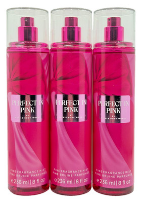 NEW Bath & Body Works Lot of 3 Bottles Perfect In Pink Fragrance Mist Spray 8 oz