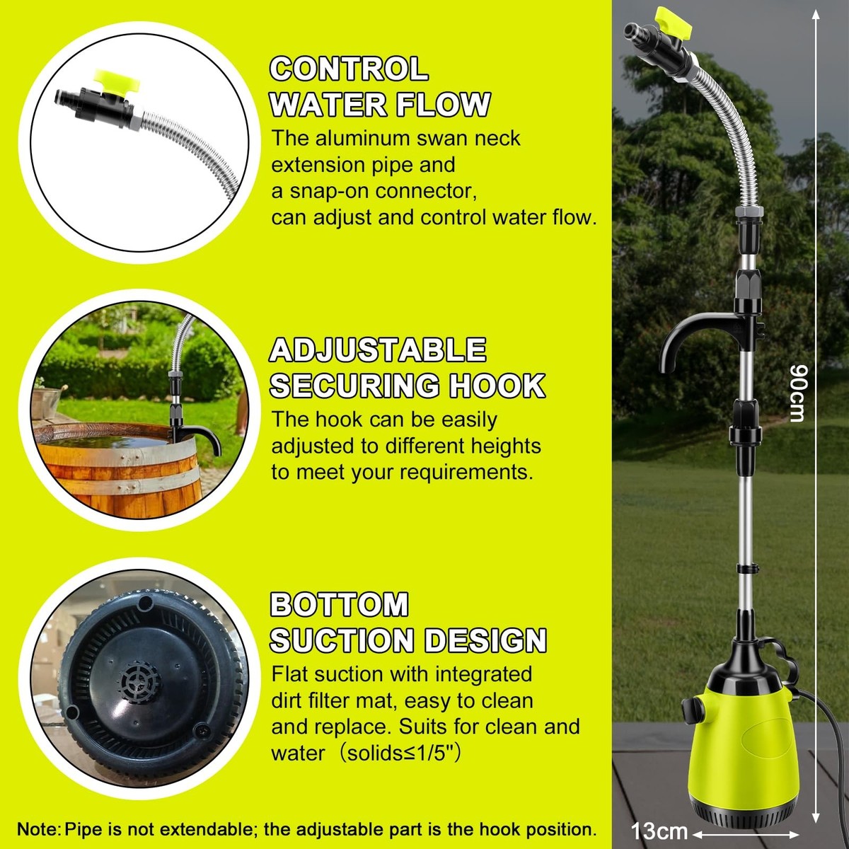 Akku-Tauchpumpe Für Makita 18V (ohne Akku) – Fördermenge 1800 L/h, Max. 4 M Höhe | Mit Filter-Schwamm & Schlauch | Ideal Für Gartenbewässerung & Teiche