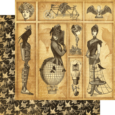 ~RETIRED~Graphic45 TIME WARP (1 PC) 12x12 DOUBLE SIDED CARDSTOCK