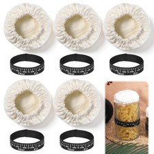 5 Pcs Cloth Covers for Sourdough Starter Jars, Sourdough Starter Container Li...