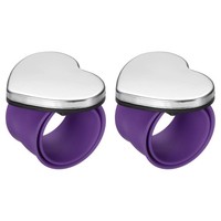 2 StüCk Magnetische Nadelhalter Armband FüR Pincushion Herzform Lila Silikonband