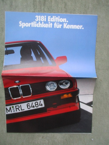 BMW 318i E30 Edition Katalysator A3 Format Katalog 3/1987