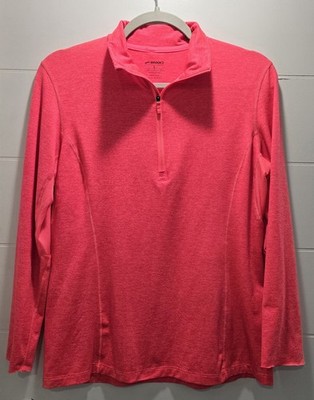 Brooks Women's Running Dash Hoodie 1/4 Zip, L, Heather Fluoro Pink