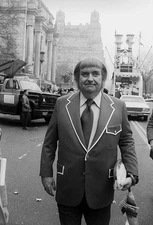 Bob Keeshan Captain Kangaroo in jacket with white piping Float in - Old Photo