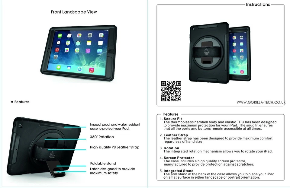 Gorilla Tech Survivor 360° Heavy Duty Full-Body Case Cover Stand For iPad 11" - Image 2 of 4