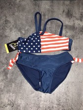 Art Class Girl’s Two Piece Swim Suit Stars & Stripes American Flag Size M NWT
