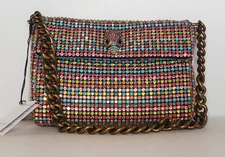 $225 KURT GEIGER LONDON SMALL PARTY RAINBOW CRYSTAL EAGLE HEAD SHOULDER BAG NWT