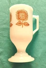 Vintage Federal Glass Sunflower Milk Glass Pedestal Coffee Mug