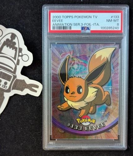 Pokémon Topps TV Animation Series 3 2000 Eevee 133 Foil PSA 8 Near Mint-Mint