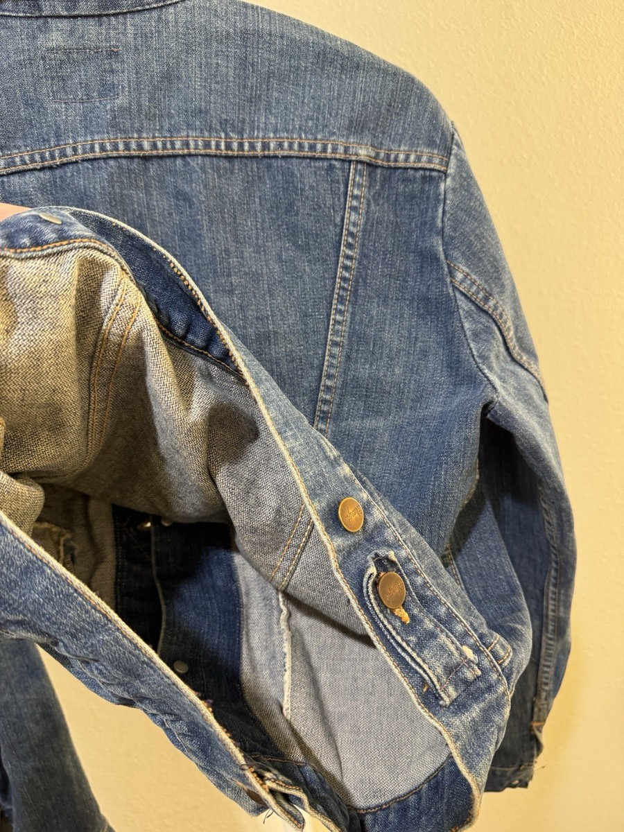 Vintage 1970's Wrangler 124 MJ Denim Jacket Size 42 Blue