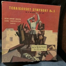 Tchaikovsky Symphony No. 5 Boston Symphony Koussevitzky RCA Red Seal 7" 45RPM C…