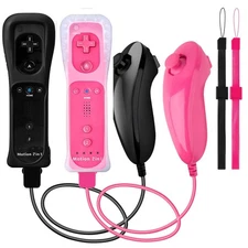 2 in 1 Built-in Motion Plus Wii Remote & Nunchuck Game Controller for Wii Wii U