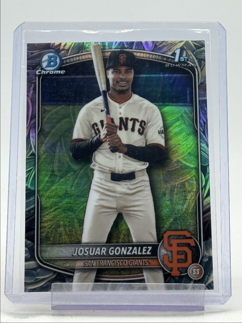 JOSUAR GONZALEZ 2025 BOWMAN CHROME 1ST SUNFLOWER SEEDS SP REFRACTOR Q5451