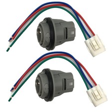 2 Front Turn Signal Light Socket Connector Harness W/ 3-Wire Kit Compatible