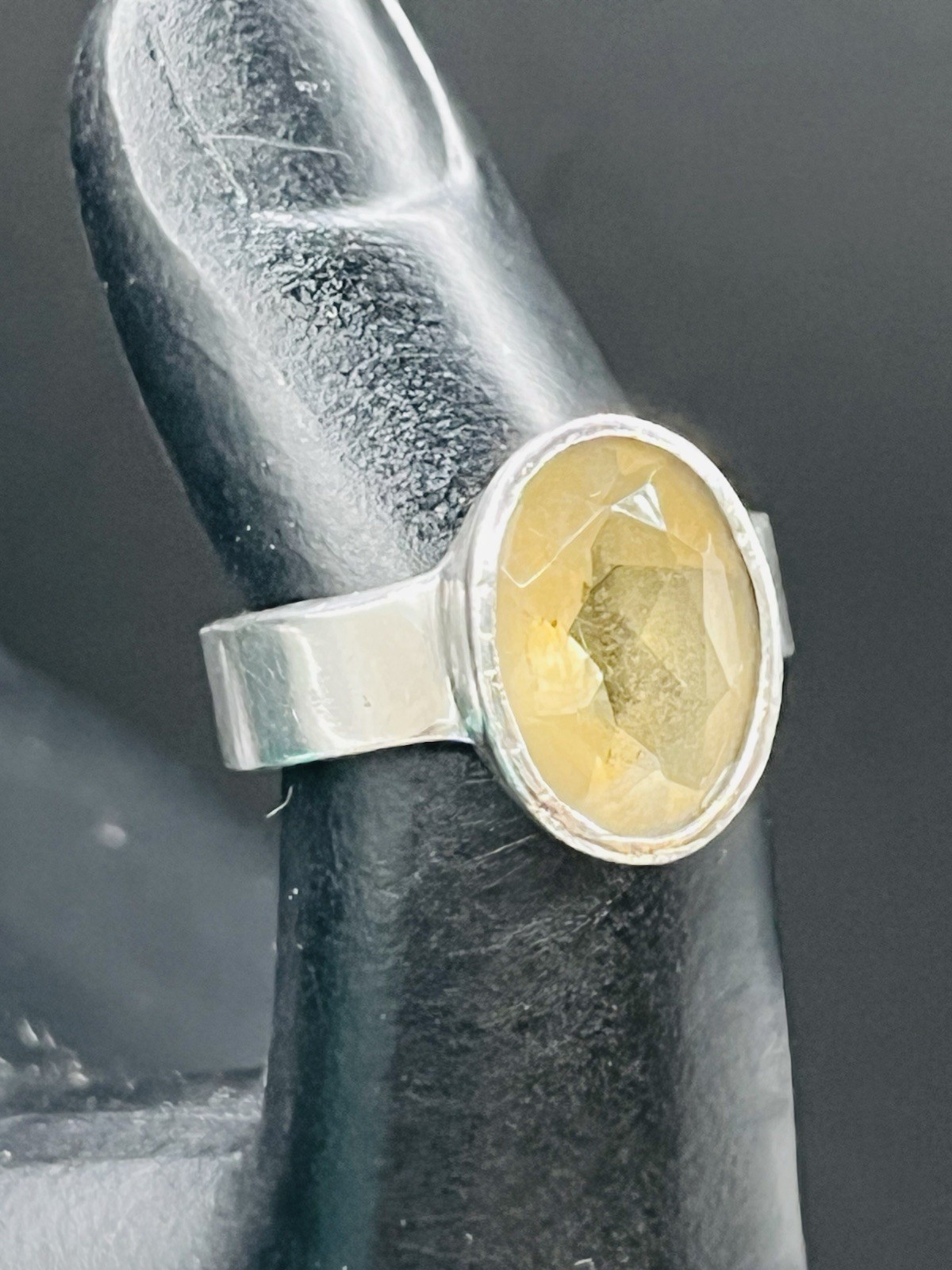 Modernist Bold Citrine Ring Statement Sterling Si… - image 5